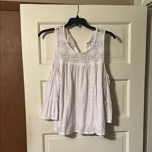 Time and Tru Purple Ruffled Sleeveless Tank Top